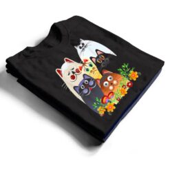 Funny Cat Happy Colorful Flowers T Shirt - Dream Art Europa