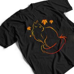 Funny Cat Leaf Fall Hello Autumn For Cute Kitten Lover T Shirt - Dream Art Europa