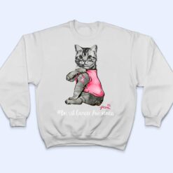 Funny Cat Pink Ribbon In October We Wear Pink Breast Cancer T Shirt - Dream Art Europa