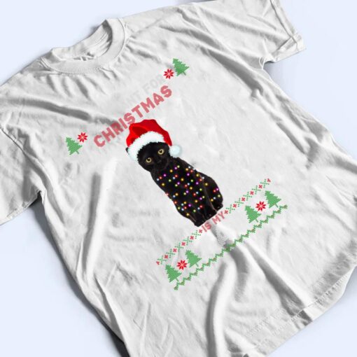 Funny Cat lovers Cute Cat Santa Hat Ugly Christmas Sweater Premium T Shirt