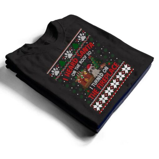 Funny Christmas Cat Hates Santa Annoyed Cat T Shirt