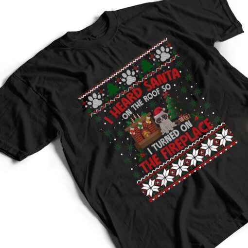 Funny Christmas Cat Hates Santa Annoyed Cat T Shirt