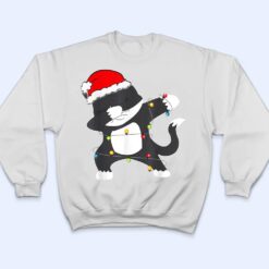 Funny Christmas Dabbing Cat Lights Santa Hat For Kids Boys T Shirt - Dream Art Europa