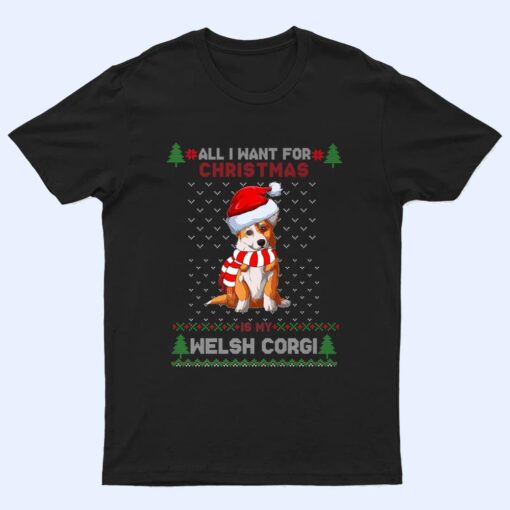 Funny Dog Cute Welsh Corgi Santa Hat Christmas T Shirt