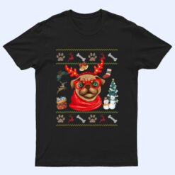 Funny Dog lovers Cute Pug Reindeer Antlers  Christmas T Shirt