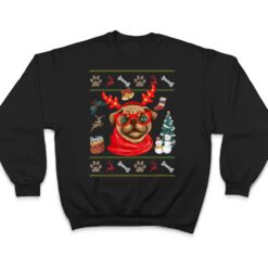 Funny Dog lovers Cute Pug Reindeer Antlers Christmas T Shirt - Dream Art Europa