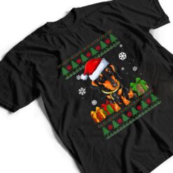 Funny Dog lovers Dachshund Santa Hat Christmas Ver 2 T Shirt - Dream Art Europa