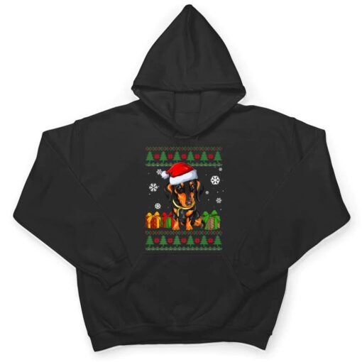 Funny Dog lovers Dachshund Santa Hat Christmas Ver 2 T Shirt