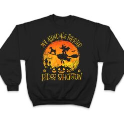 Funny Halloween Airedale Terrier Rides Shotgun Dog Lover T Shirt - Dream Art Europa