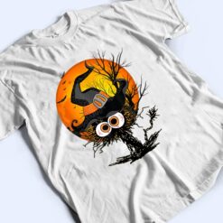 Funny Halloween Black Cat Costume Witch Hat & Moon T Shirt - Dream Art Europa