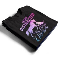 Funny Horse Women Girls Easily Distracted By Dogs & Horses T Shirt - Dream Art Europa