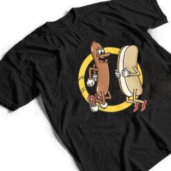 Funny Hot Dog Jumping Into A Bun T Shirt - Dream Art Europa