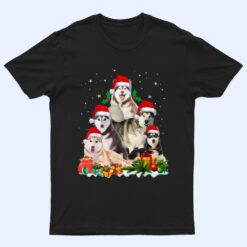 Funny Husky Dog Christmas Tree Cute Xmas T Shirt