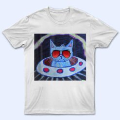 Funny Nacho Average Patriotic Annoyed Space Cat Sunglasses T Shirt