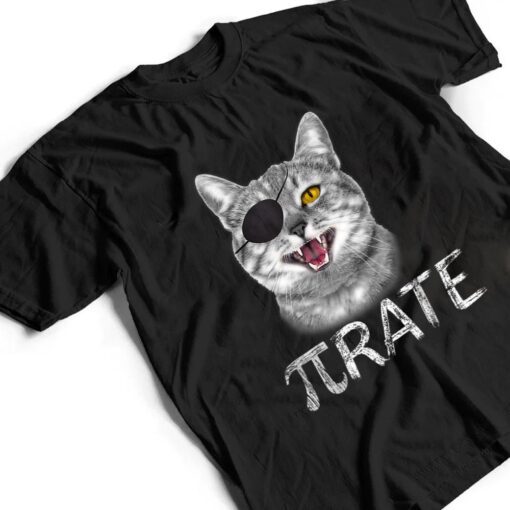 Funny Pi Day Math Science Cat Pirate T Shirt