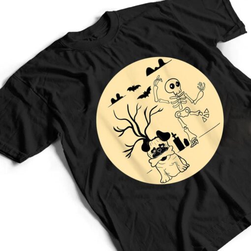 Funny Pug Halloween Costume Skeleton Bone Pet Dog Owners T Shirt