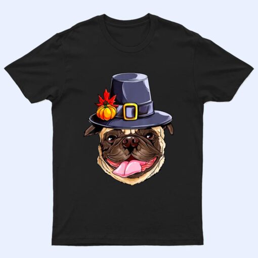 Funny Pug Thanksgiving  Pug Dog Hat Autumn Pumpkin T Shirt