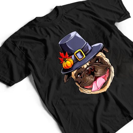 Funny Pug Thanksgiving  Pug Dog Hat Autumn Pumpkin T Shirt
