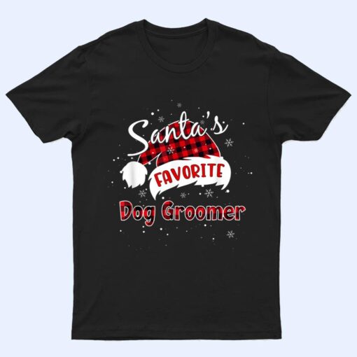 Funny Santa's Favorite Dog Groomer Christmas Matching Pajama T Shirt