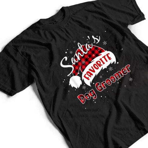 Funny Santa's Favorite Dog Groomer Christmas Matching Pajama T Shirt