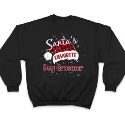 Funny Santa's Favorite Dog Groomer Christmas Matching Pajama T Shirt - Dream Art Europa