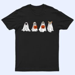 Funny Spooky Season Retro Jackolantern Ghost Dog Halloween T Shirt