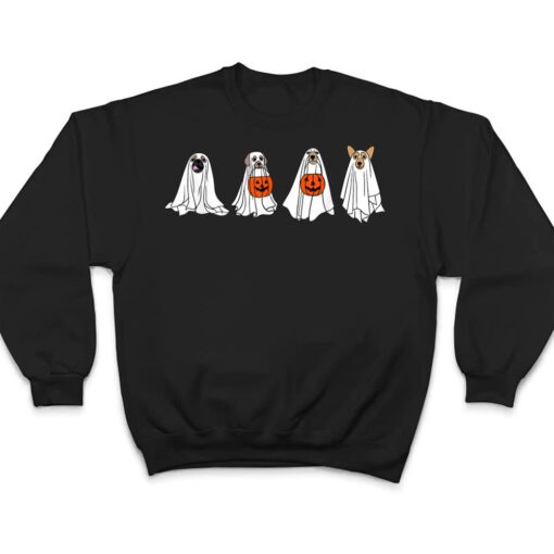 Funny Spooky Season Retro Jackolantern Ghost Dog Halloween T Shirt