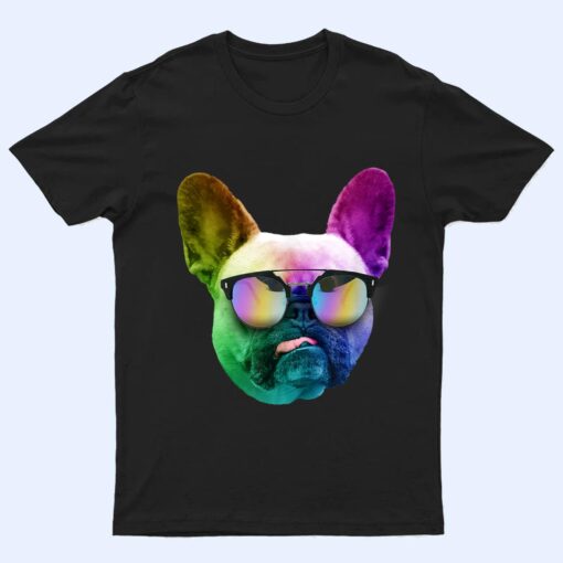 Funny Trippy Neon French Bulldog T Shirt