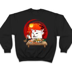 Funny White Cat Meme Eating Sushi Kawaii Sushi Cat T Shirt - Dream Art Europa