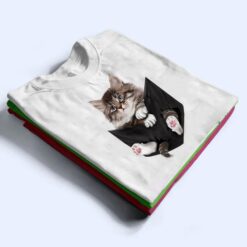 Furry Kitten Sad Face Cat Pocket T Shirt - Dream Art Europa