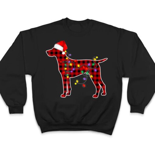 German Shorthaired Dog Lights Christmas Matching Family T Shirt