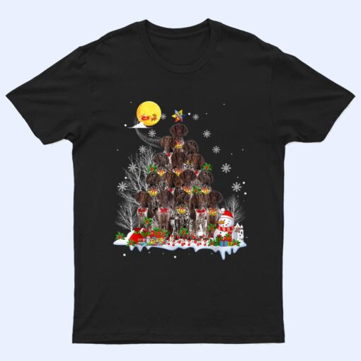 German Shorthaired Pointer Dog Lover Santa Christmas Tree T Shirt
