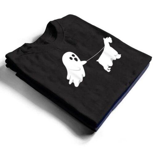 Ghost Miniature Schnauzer Funny Boo Halloween Costume Dog T Shirt