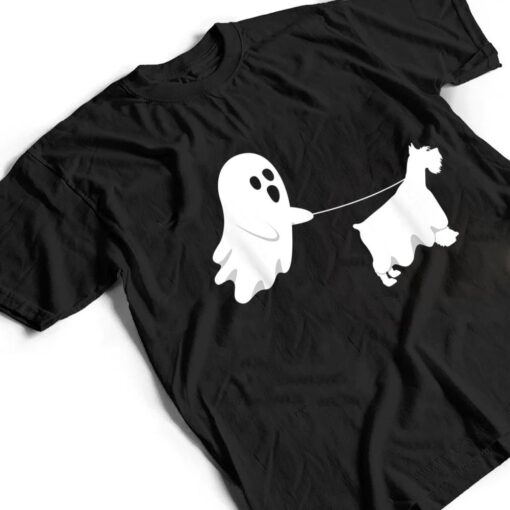 Ghost Miniature Schnauzer Funny Boo Halloween Costume Dog T Shirt