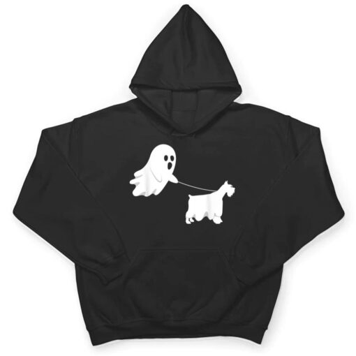 Ghost Miniature Schnauzer Funny Boo Halloween Costume Dog T Shirt