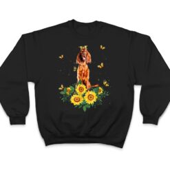 Girls Women Mom Irish Setter Dog Sunflower T Shirt - Dream Art Europa