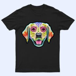 Golden Retriever - Day of the Dead Sugar Skull Dog T Shirt