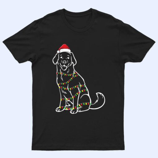 Golden Retriever Christmas Tree Lights X-Mas Cute Dog Puppy T Shirt