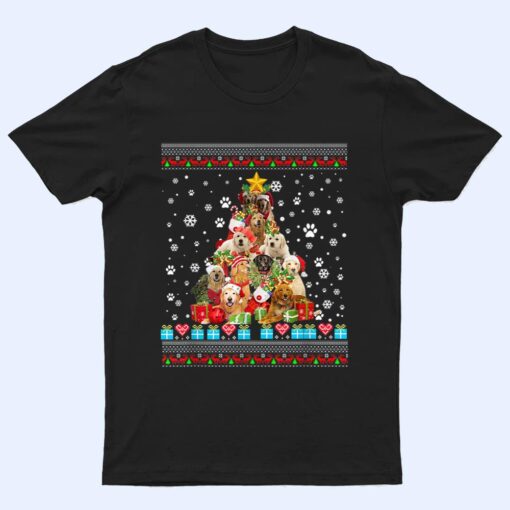 Golden Retriever Dog Christmas Lights  Christmas T Shirt