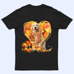 Golden Retriever Love Autumn Heart Thanksgiving Dog Lover T Shirt