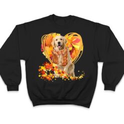 Golden Retriever Love Autumn Heart Thanksgiving Dog Lover T Shirt - Dream Art Europa