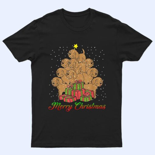 Goldendoodle Dog Lover Matching Santa Christmas Tree T Shirt