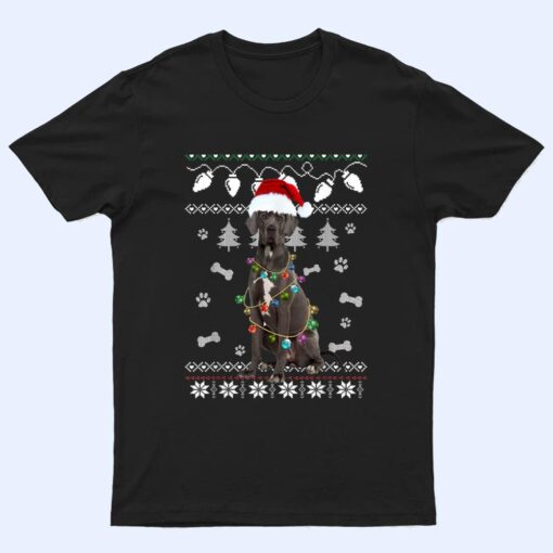 Great Dane Christmas Dog Light Ugly T Shirt