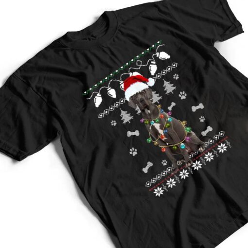 Great Dane Christmas Dog Light Ugly T Shirt