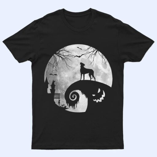 Great Dane Dog And Moon Halloween Costume Dog Lover Funny T Shirt