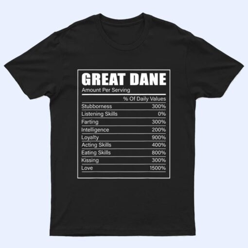 Great Dane Facts Dog Great Dane Lover Great Dane T Shirt