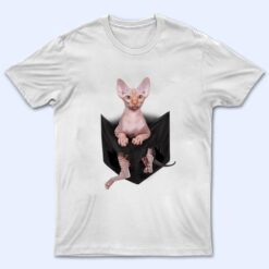 Hairless Cat Cute Sphynx Pocket T Shirt