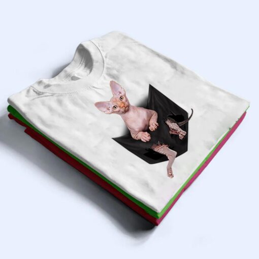 Hairless Cat Cute Sphynx Pocket T Shirt