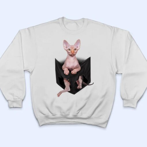 Hairless Cat Cute Sphynx Pocket T Shirt