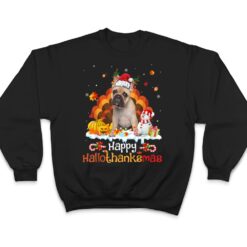 HalloThanksMas Halloween Thanksgiving Christmas Bulldog Ver 1 T Shirt - Dream Art Europa